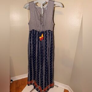 THML Anthropologie Boho Tassel Midi Dress